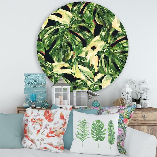 Designart - Natural Leaves Exotic On Dark II